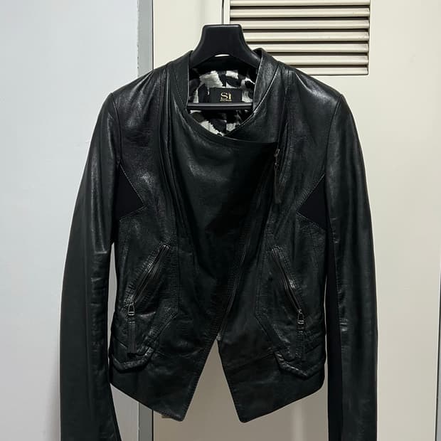 레오파드 리얼 레더 자켓