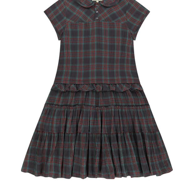 코이세이오 로 엣지 체크 원피스 퍼플 1사이즈