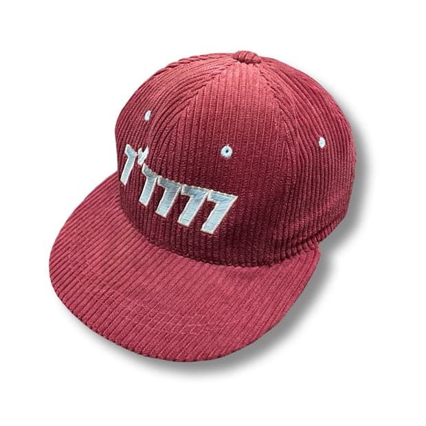 빈티지 코듀로이 볼캡 버건디 777 자수