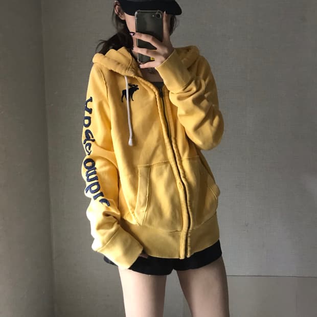 아베크롬비 연노랑 후드집업