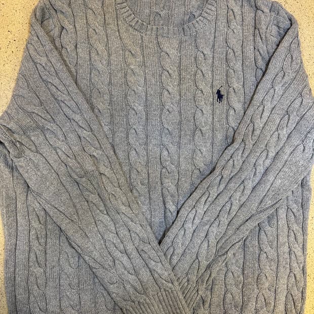 폴로 랄프로렌 케이블 니트 L 그레이