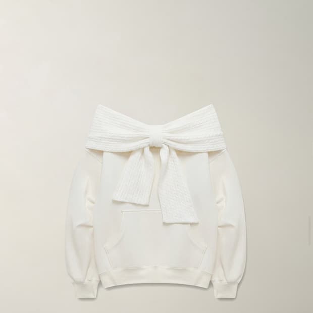 더티스 투웨이 리본 오프숄더 후디 기모버전