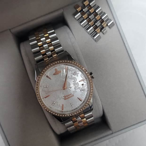 비비안 웨스트우드 로즈골드X실버 투톤 손목시계 더 월리스