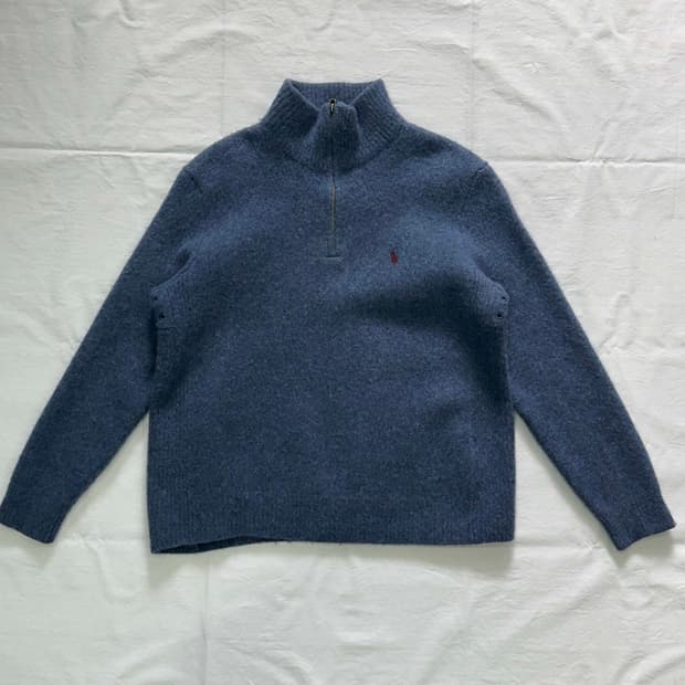 두산 폴로 랄프로렌 램스울 하프집업 니트