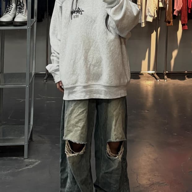 스투시 스탁파리 크루넥 애쉬헤더 A3545