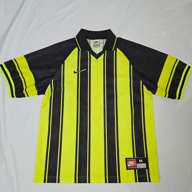 90s 나이키 스우시 도르트문트 카라넥 싸커 져지 유니폼 반팔 M