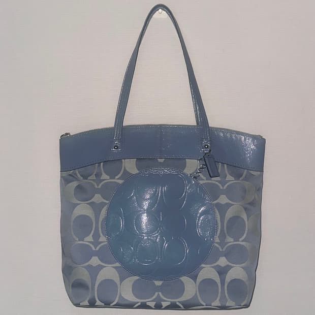 코치 빈티지 스카이블루 빅 숄더백