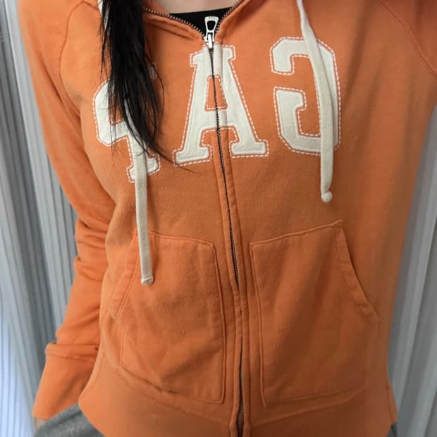 갭 오렌지 후드집업 s