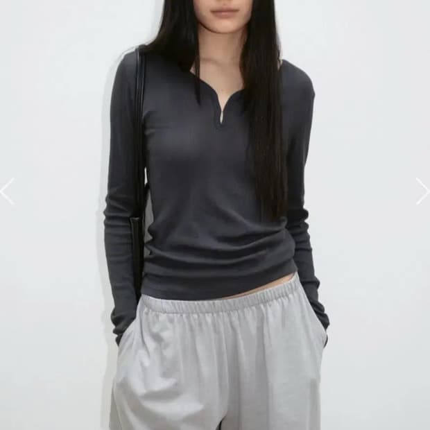모노하 롱 슬리브 티셔츠 Textured Rib Long Sleeve