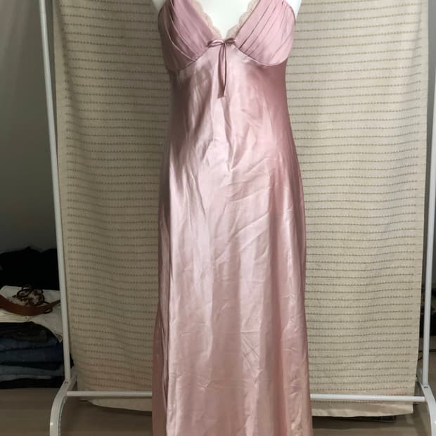 빈티지 핑크 슬립 롱 원피스