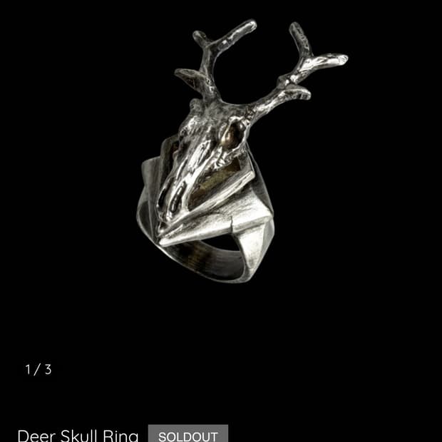Emostanceclub Deer skull ring
