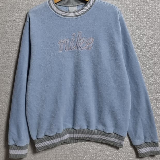 S (55) 나이키 빈티지 스카이블루 기모 후리스 맨투맨