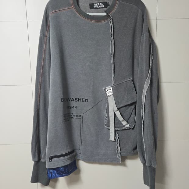 M.P.Q 피그먼트 원포켓 롱슬리브 오버사이즈