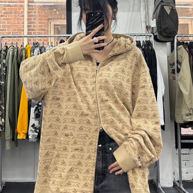 BBC 아이스크림 X HUF 러닝독 풀오버 후드집업