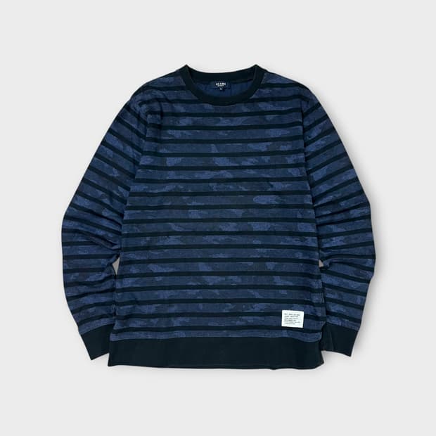 Beams . 빔즈하트 카모 스트라이프 롱 슬리브
