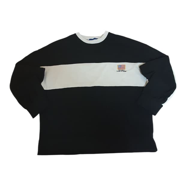 미국 국기 자수 배색 맨투맨