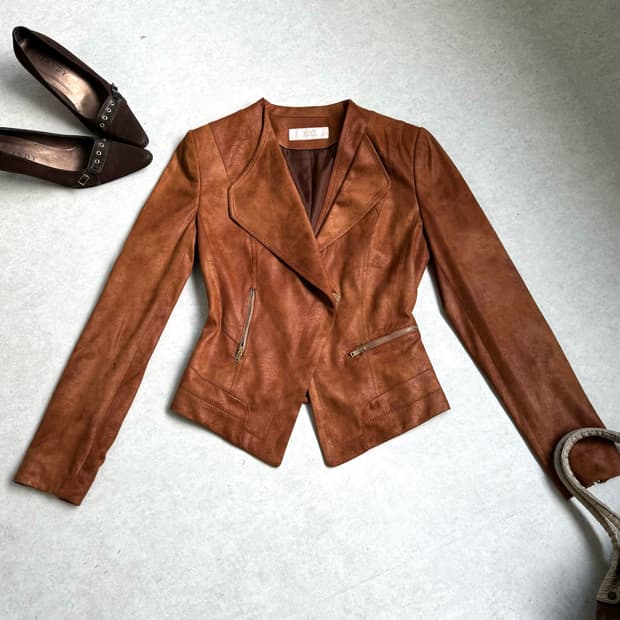 락시크 레드브라운 스웨이드자켓 