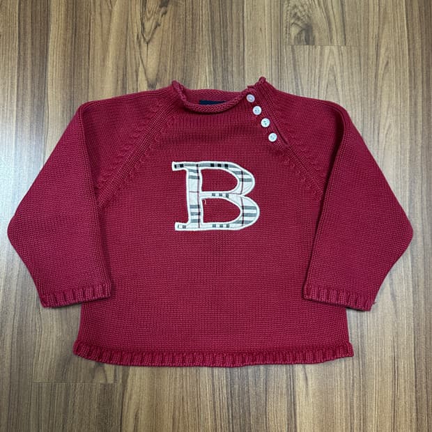 버버리 베이비 버건디색 스웨터 2