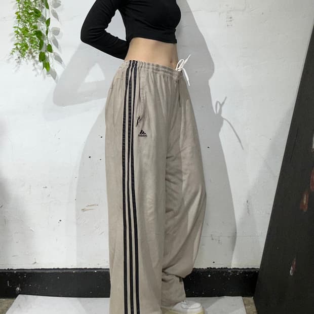 00s 아디다스 대대장 스웨이드 벨벳 와이드 트랙 팬츠 추리닝 바지 