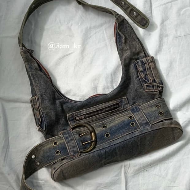 데님 숄더백 denim shoulder bag