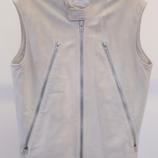 메종 마르지엘라 Maison Margiela 화이트 스웨이드 지퍼 베스트