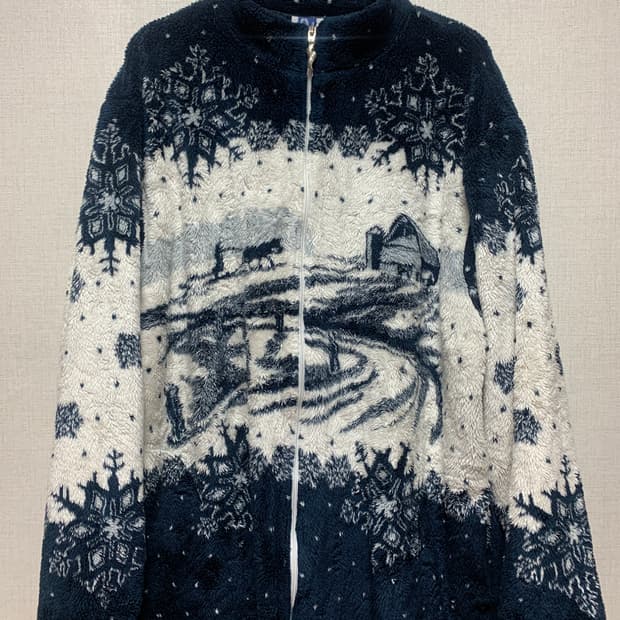 미국 네이티브 집업 플리스 자켓