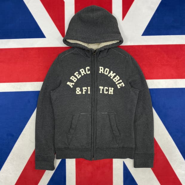 아베크롬비 아치로고 보아털 후드집업 L 