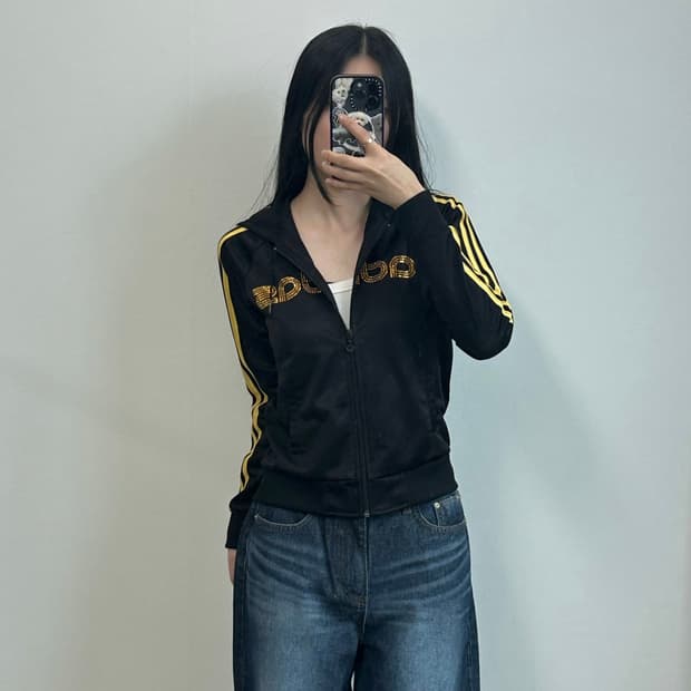 아디다스 y2k 와투케 큐빅 블랙 후드 져지