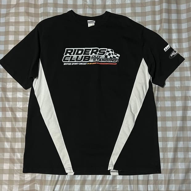 아웃스탠딩 라이더클럽 반팔 L 반팔티 클럽 블랙 레이싱