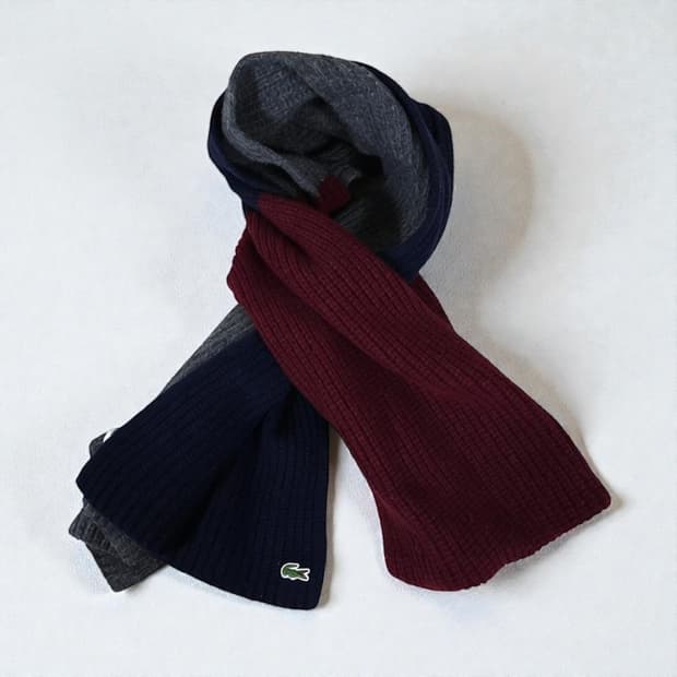 LACOSTE 라코스테 머플러 울혼방 니트 머플러 겨울