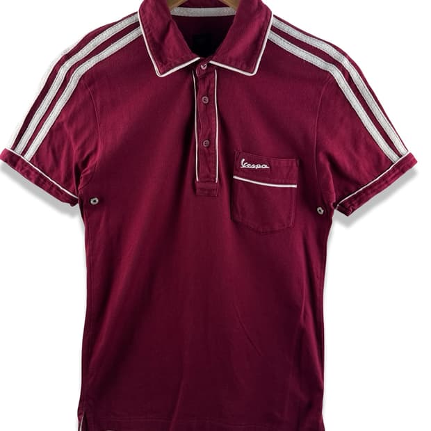 베스파X아디다스 와인 버건디 카라티셔츠2573