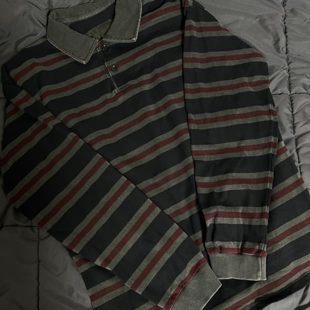 [1]엔도어 빈티지 스트라이프 폴로 셔츠- 빈티지 그레이