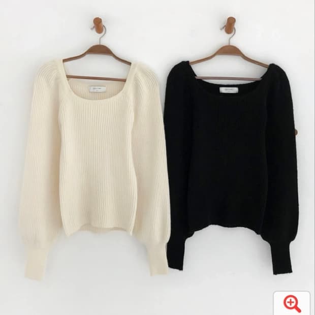 육육걸즈 퓨어 퍼프 스퀘어 니트