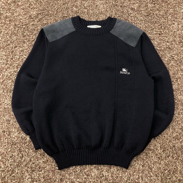 버버리 코만도 울 엘보우 패치 니트