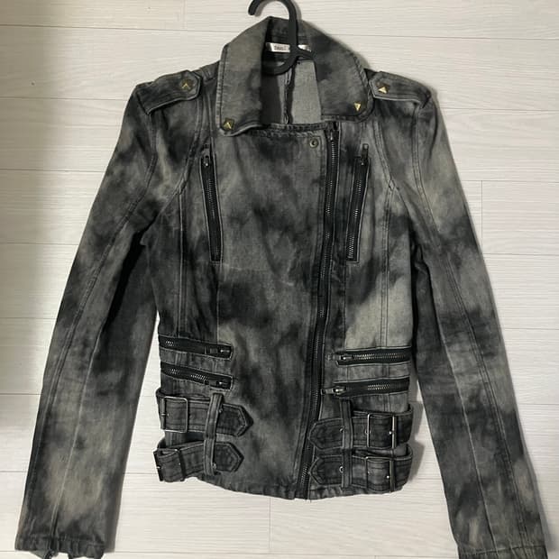 vtg tie-dye denim rider jacket