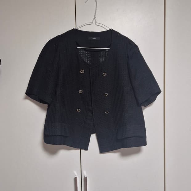 주크 ZOOC 여름 반팔 트위드 자켓 블랙