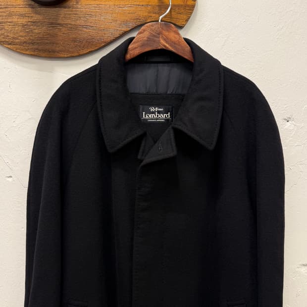L) Cashmere Raglan Balmacaan Coat Black