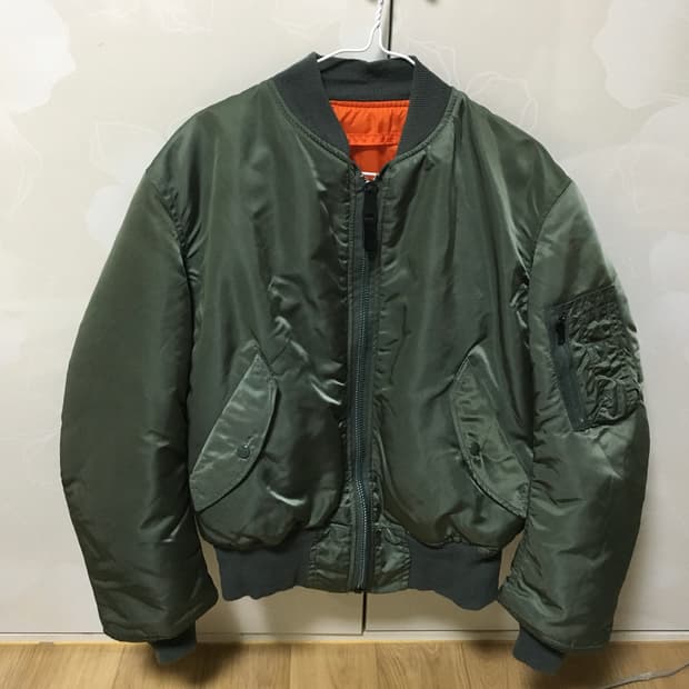 알파인더스트리 ma-1 made in usa m 사이즈 민수용 민트급