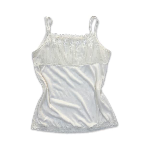 빈티지 레이스 프릴 레이어드 모리 슬리브리스