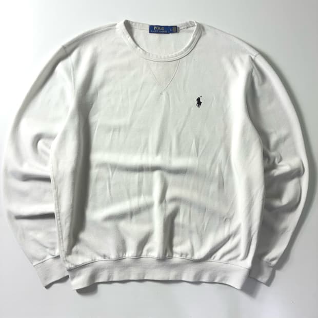 Polo  폴로 랄프로렌 자수 코튼 화이트 맨투맨 