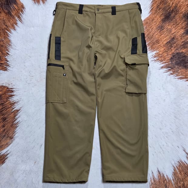 브라운 기모 방한 워크 팬츠