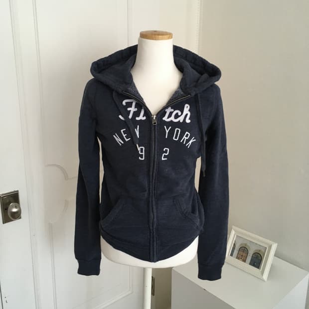 아베크롬비 y2k 슬림핏 후드집업 네이비