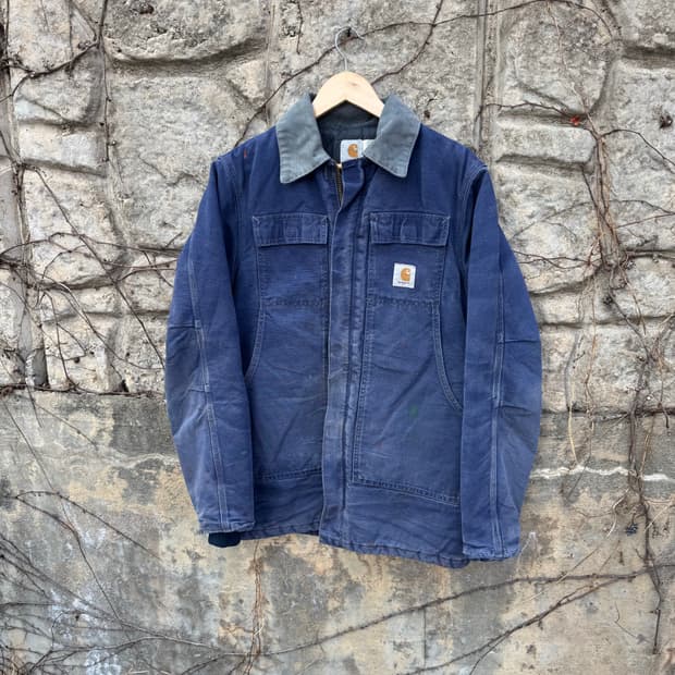 90s 칼하트 빈티지 네이비 페이딩 트레디셔널 워크 초어 자켓