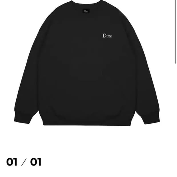 다임 클래식 스몰 로고 맨투맨 블랙