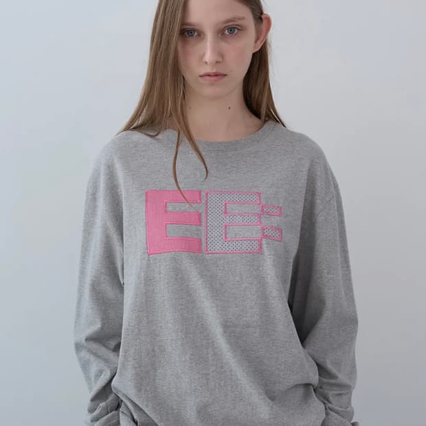 엔조블루스 픽셀 로고 롱슬리브 그레이