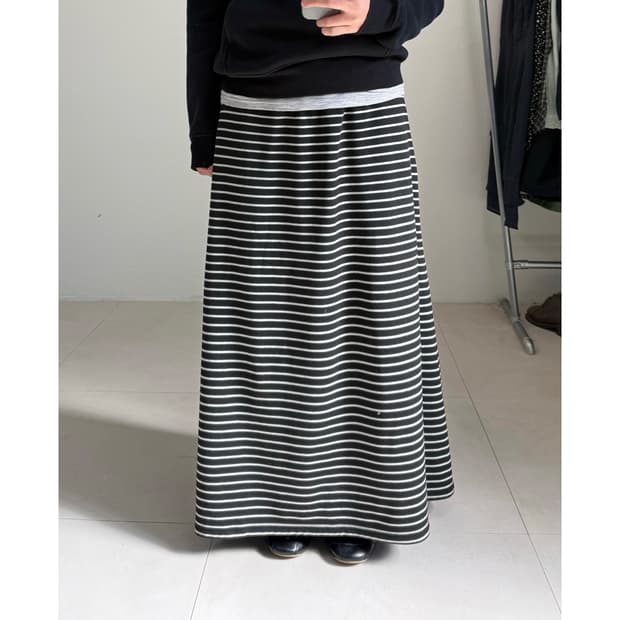 빈티지 스트라이프 스커트