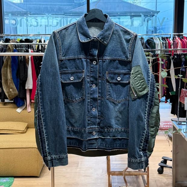 사카이 데님 나일론 트윌 자켓 