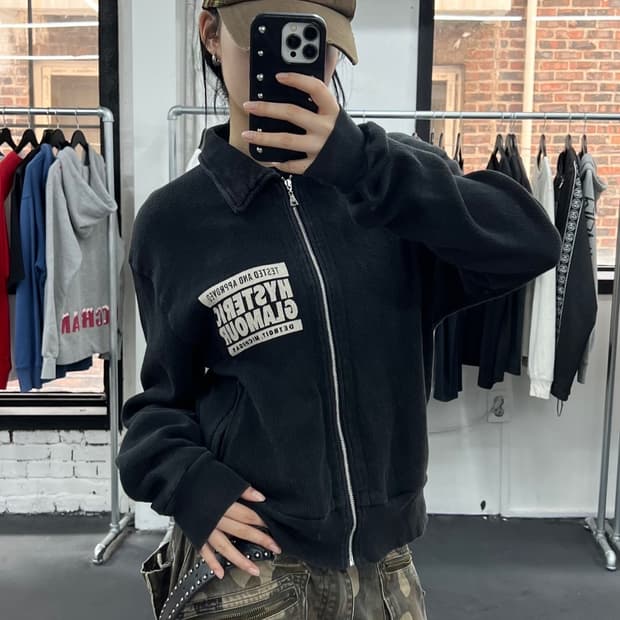 히스테릭 글래머 사인보드 크롭 자켓
