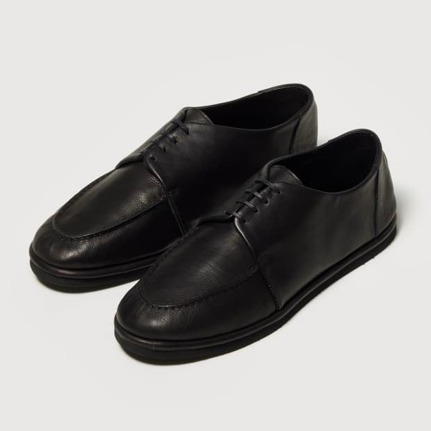 [9,10]오라리 25fw 레더 레이스업 슈즈/블랙