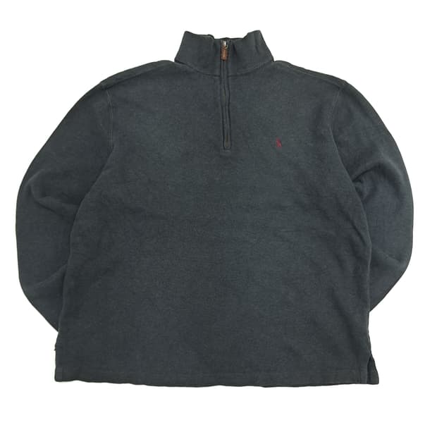 CN665 M-L 폴로 랄프로렌 USA 차콜그레이 하프집업 니트 스웨터